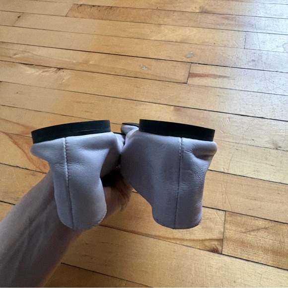 Zara Sz 37 Lilac Leather Square Toe Ballet Flat Shoes - Picture 6 of 9